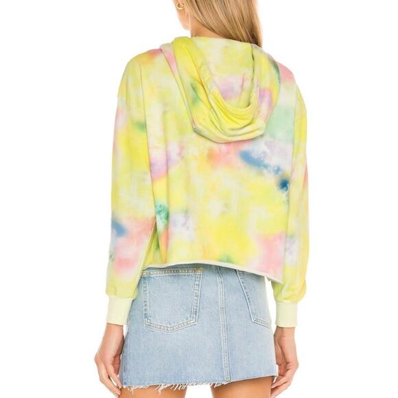 ALICE + OLIVIA Niki Tie Dye Funnel Neck Cropped Hoodie Small S - Picture 2 of 9